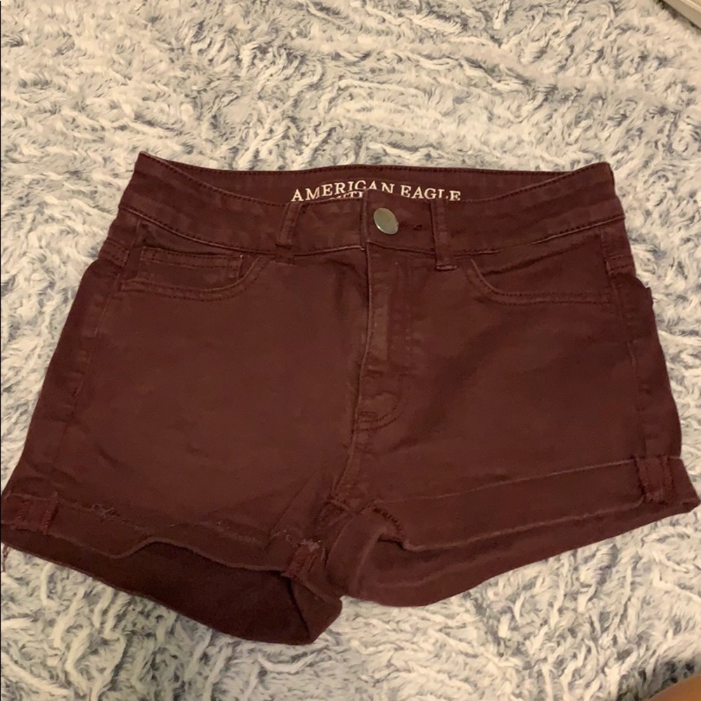 American Eagle Maroon high rise shorts